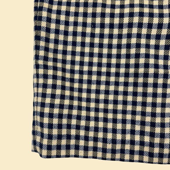 1980s Maggie Lawrence checkered midi skirt, size 6 vintage blue & yellow skirt - Picture 10 of 10